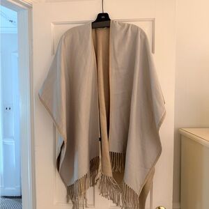 Like New- Echo Light Beige and Tan Fringe Wrap